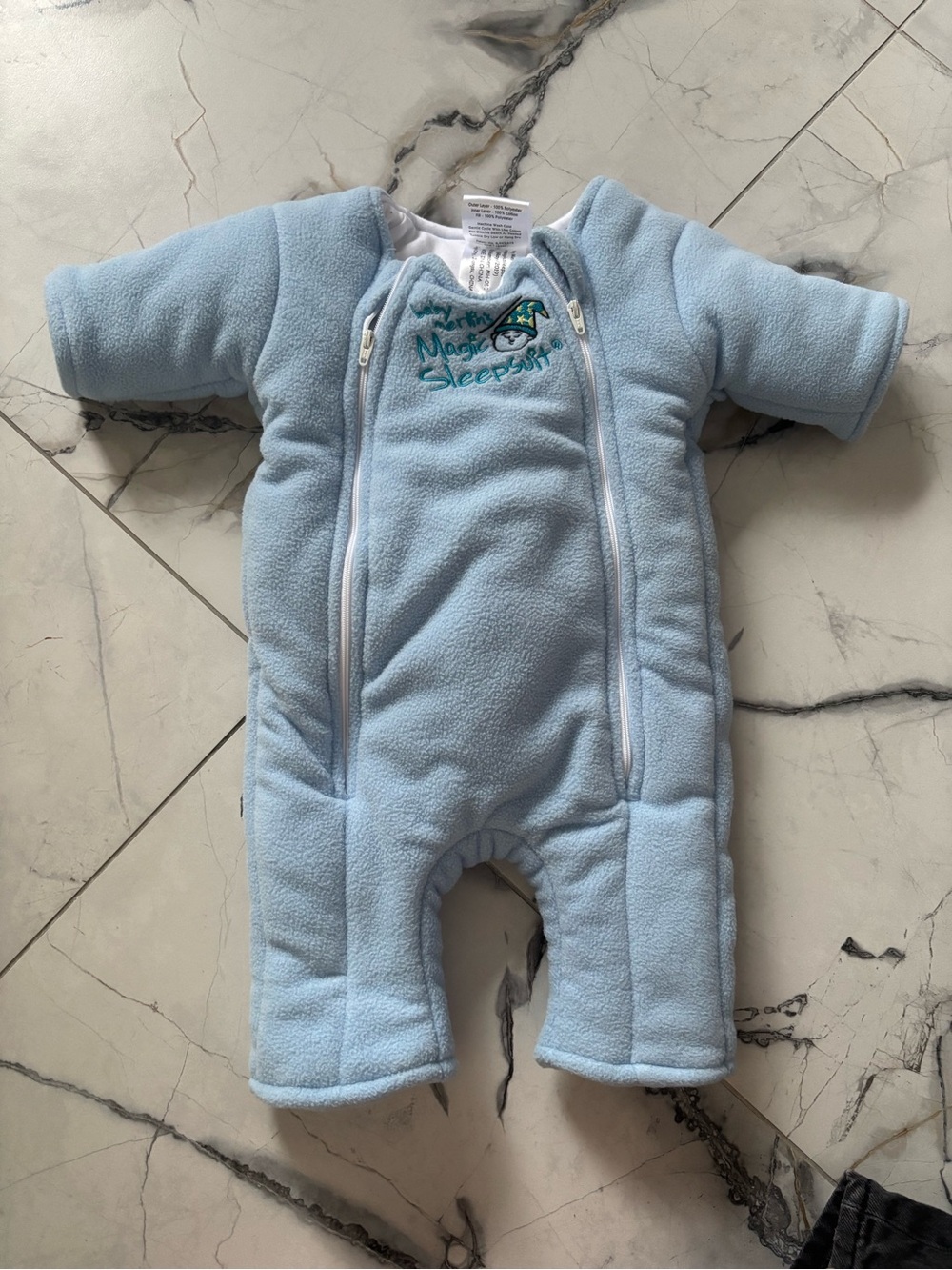 Light Blue Infant Fleece Sleep Sack with Double Zippers